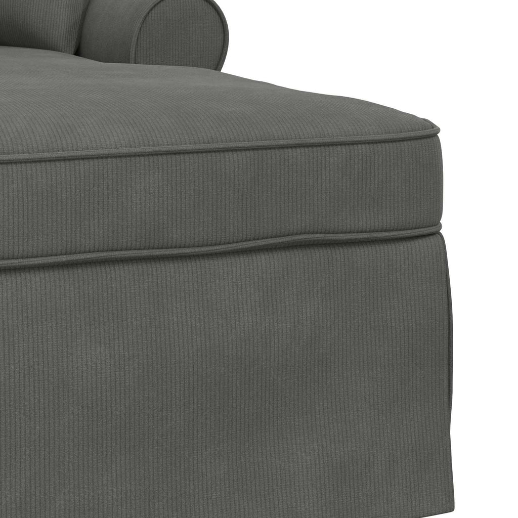 vidaXL Chaise Lounge z Fartuszkiem z poduszką 3 pcs Ciemnoszary