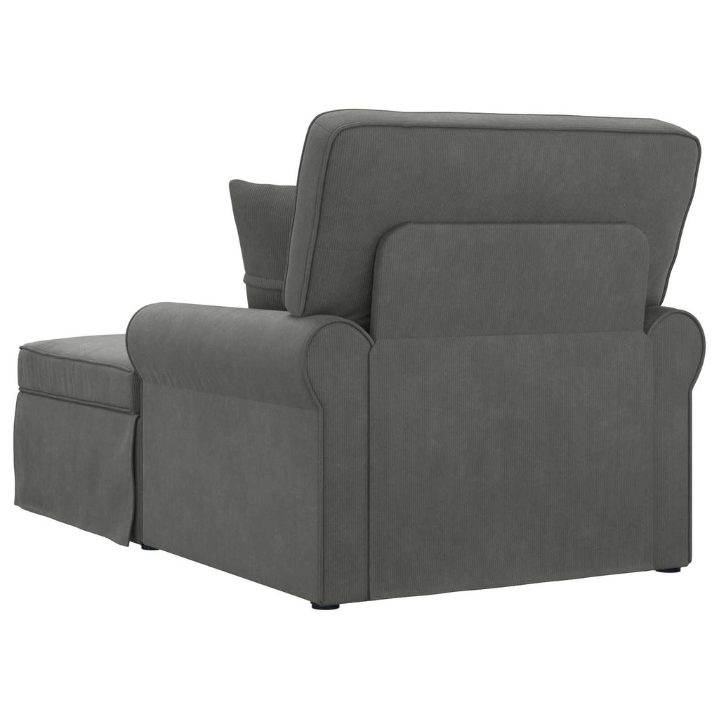 vidaXL Chaise Lounge z Fartuszkiem z poduszką 3 pcs Ciemnoszary