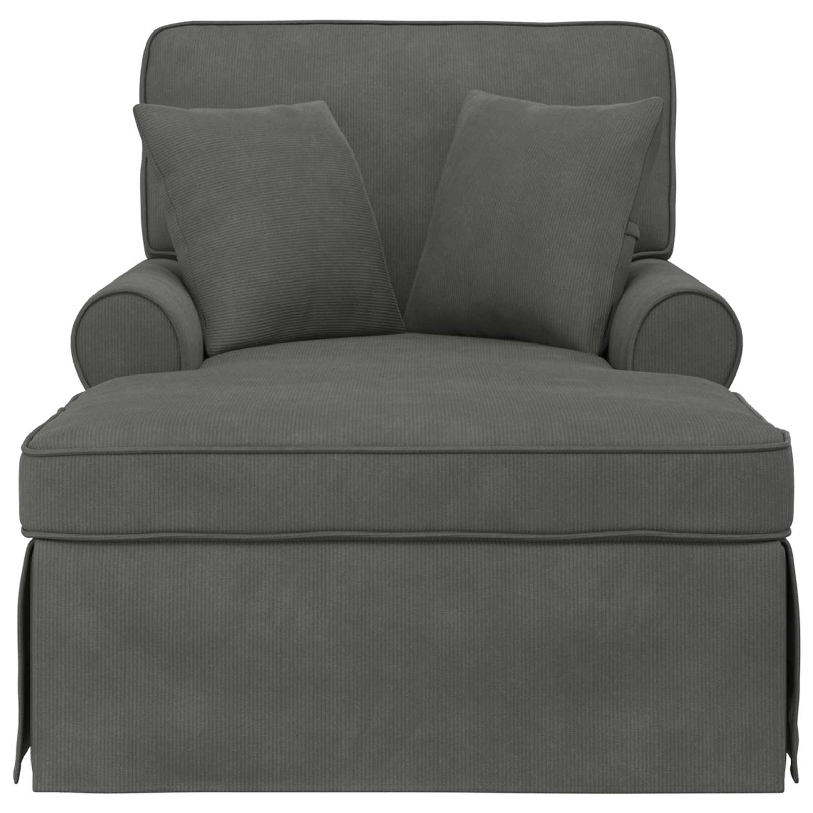 vidaXL Chaise Lounge z Fartuszkiem z poduszką 3 pcs Ciemnoszary
