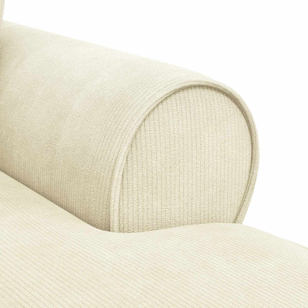vidaXL Chaise Lounge z Fartuszkiem 3 pcs Kremowy Tkanina sztruksowa
