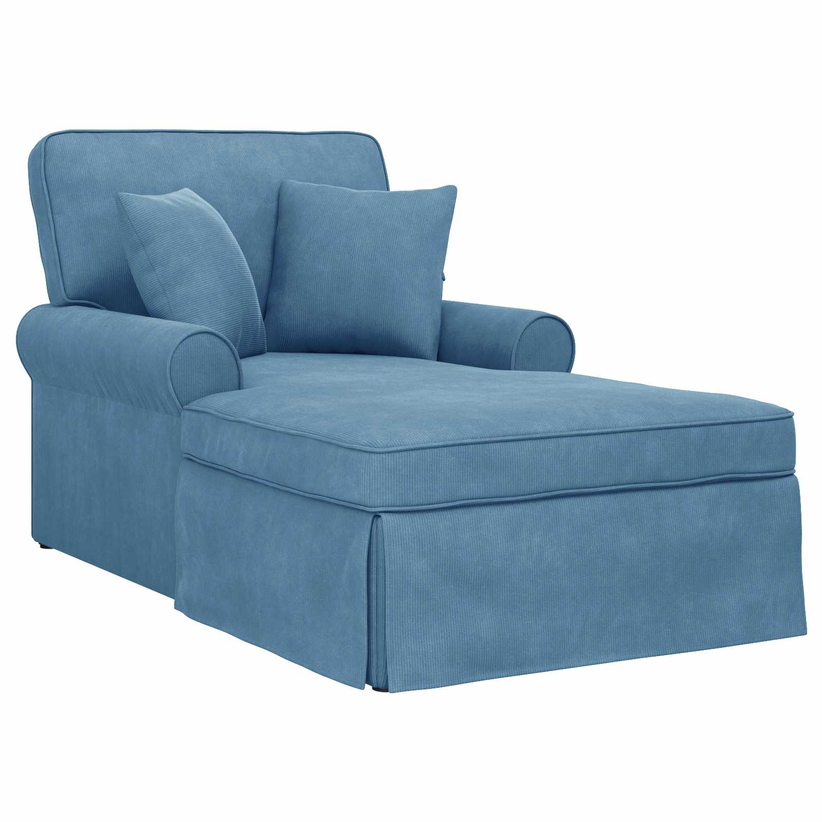 vidaXL Chaise Lounge z Fartuszkiem 3 pcs Niebieski Tkanina sztruksowa