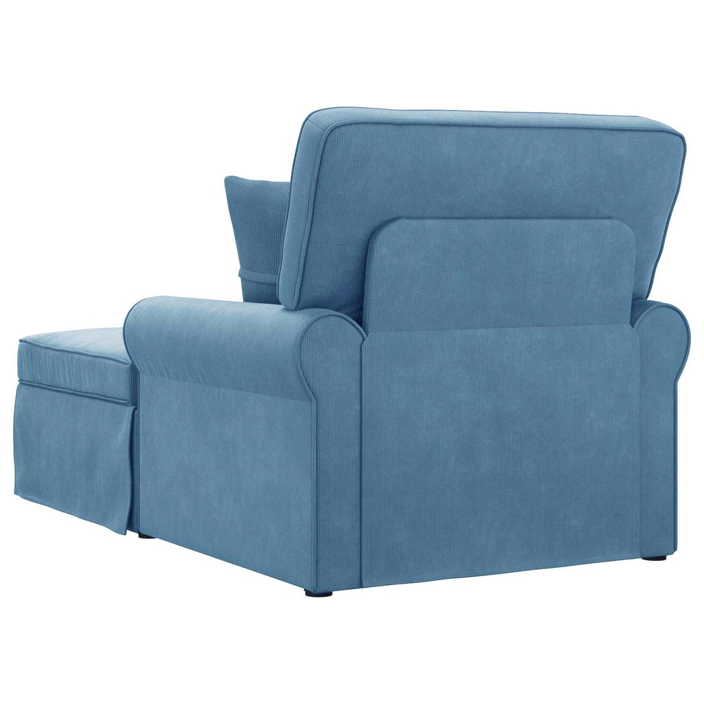 vidaXL Chaise Lounge z Fartuszkiem 3 pcs Niebieski Tkanina sztruksowa