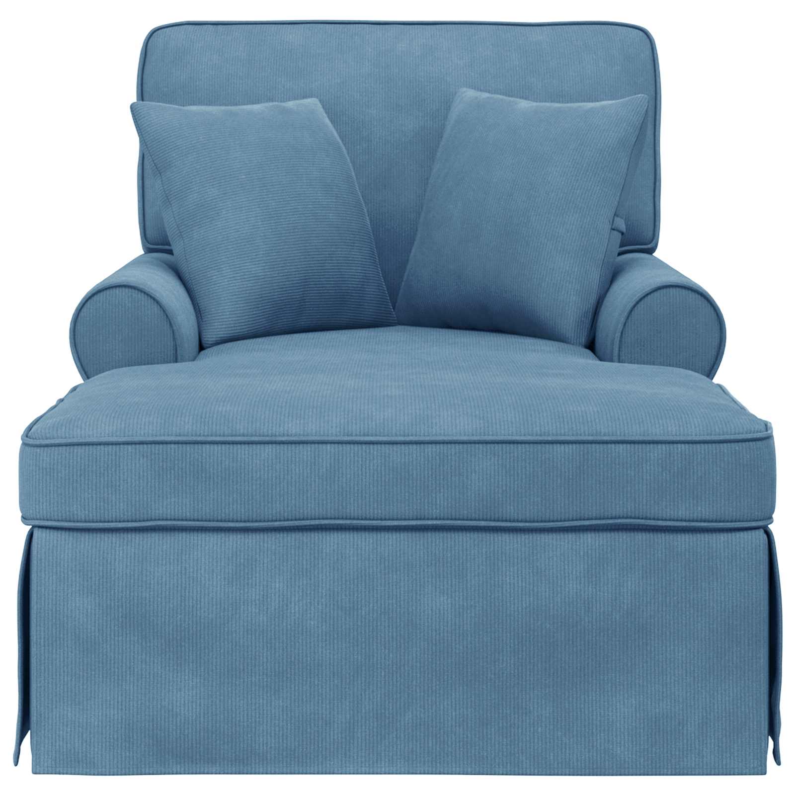 vidaXL Chaise Lounge z Fartuszkiem 3 pcs Niebieski Tkanina sztruksowa