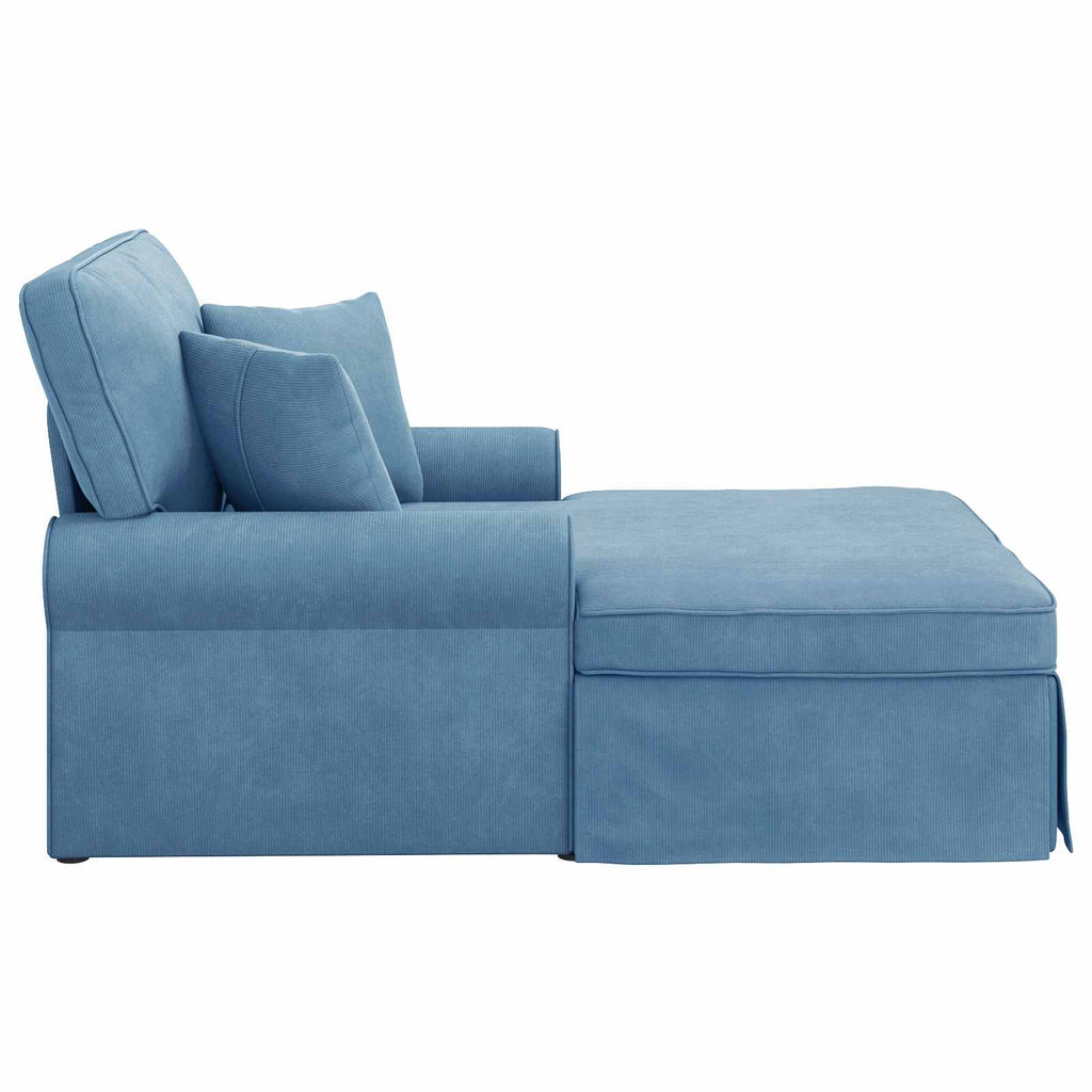 vidaXL Chaise Lounge z Fartuszkiem 3 pcs Niebieski Tkanina sztruksowa