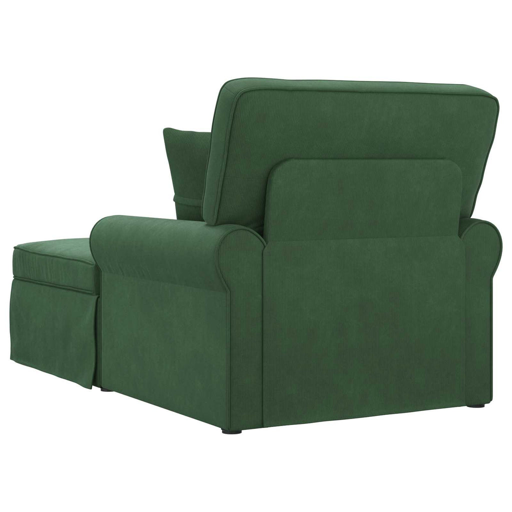 vidaXL Chaise Lounge z Fartuszkiem z poduszką 3 pcs Zielony dżungli