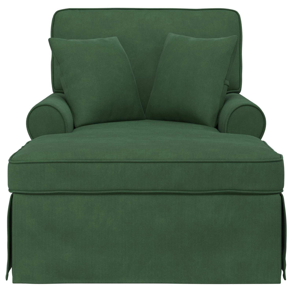 vidaXL Chaise Lounge z Fartuszkiem z poduszką 3 pcs Zielony dżungli