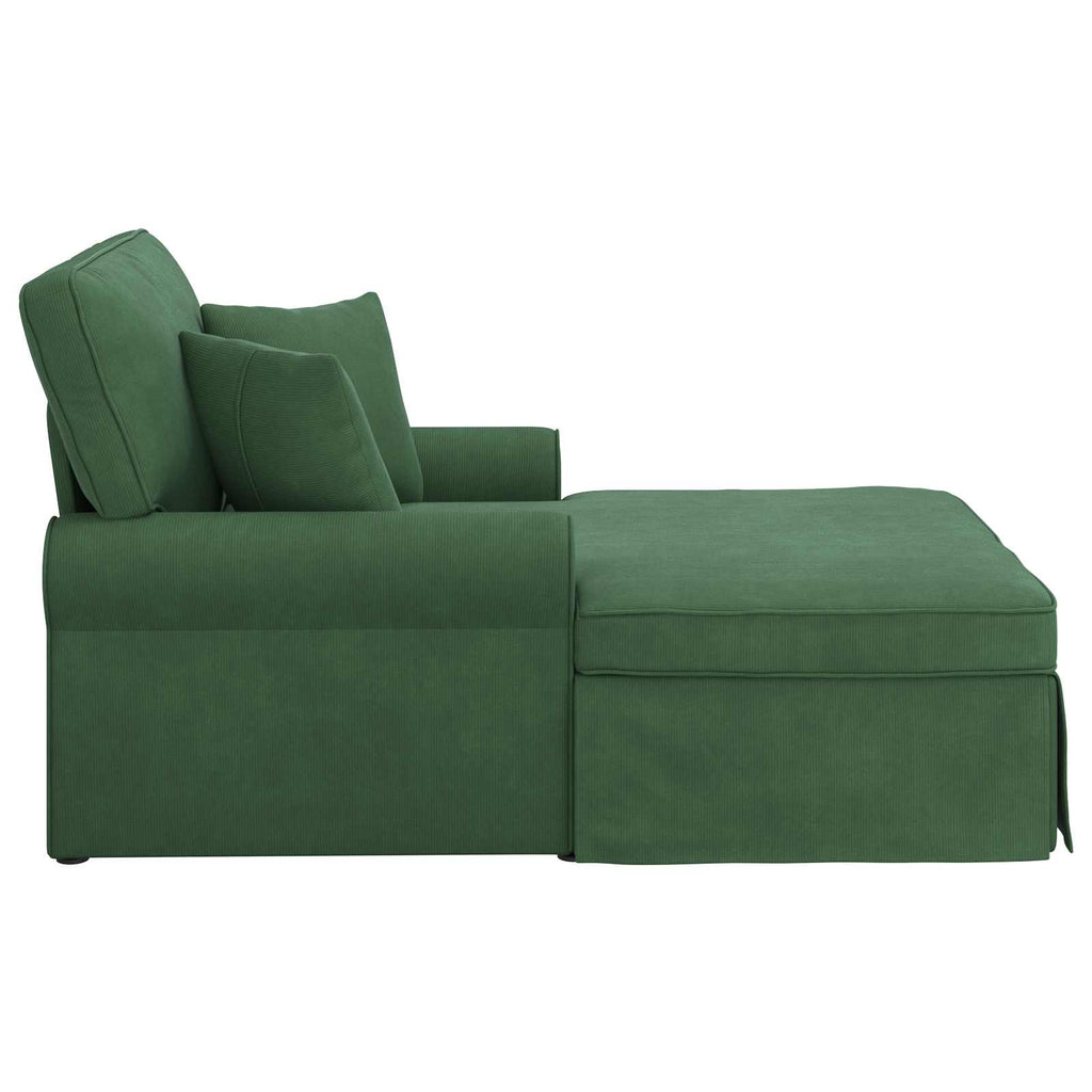 vidaXL Chaise Lounge z Fartuszkiem z poduszką 3 pcs Zielony dżungli