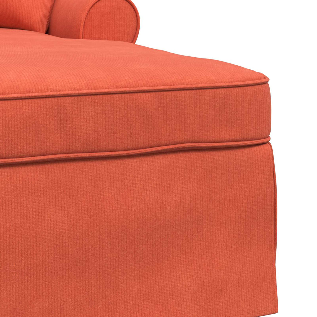 vidaXL Chaise Lounge z Fartuszkiem 3 pcs Czerwono-pomarańczowy