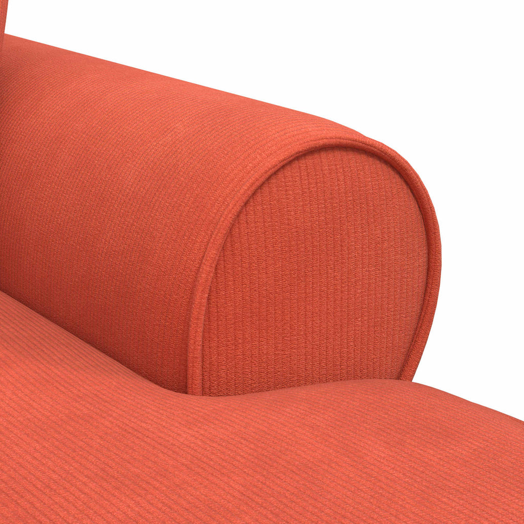 vidaXL Chaise Lounge z Fartuszkiem 3 pcs Czerwono-pomarańczowy