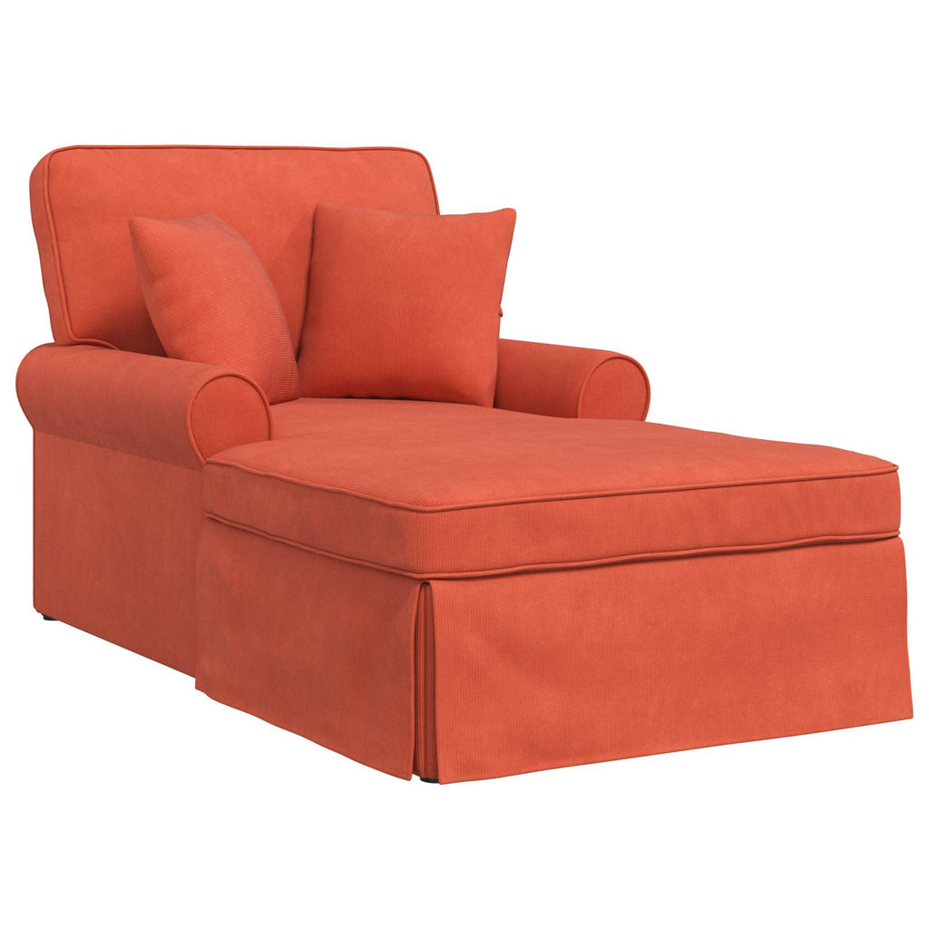 vidaXL Chaise Lounge z Fartuszkiem 3 pcs Czerwono-pomarańczowy