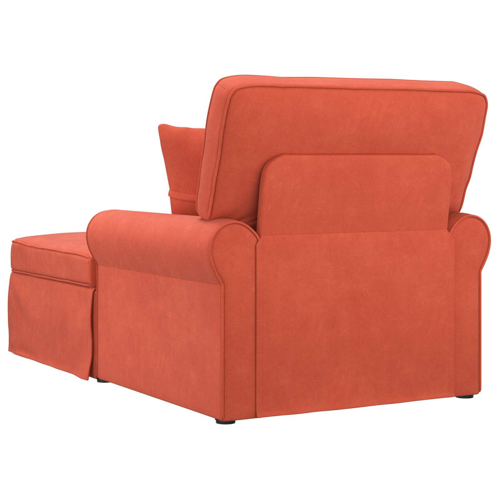 vidaXL Chaise Lounge z Fartuszkiem 3 pcs Czerwono-pomarańczowy