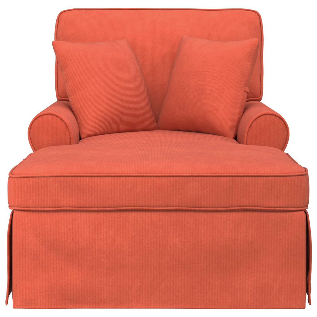 vidaXL Chaise Lounge z Fartuszkiem 3 pcs Czerwono-pomarańczowy