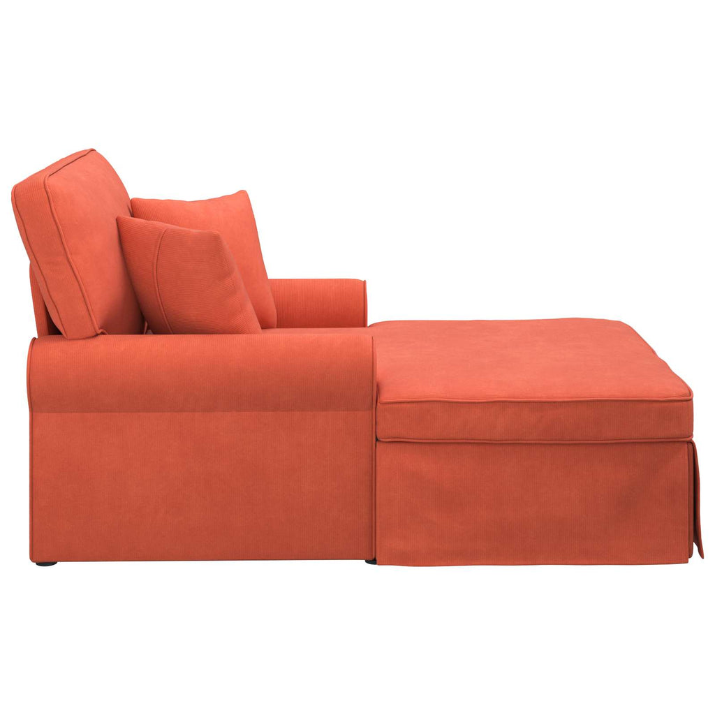 vidaXL Chaise Lounge z Fartuszkiem 3 pcs Czerwono-pomarańczowy