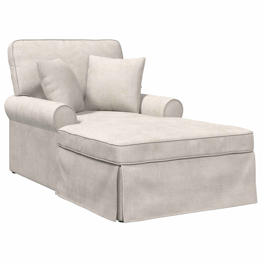 vidaXL Chaise Lounge z Fartuszkiem kremowy 157 x 91 x 91 cm ARES