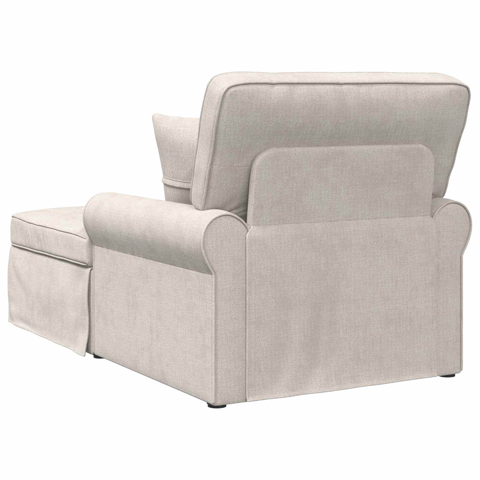 vidaXL Chaise Lounge z Fartuszkiem kremowy 157 x 91 x 91 cm ARES