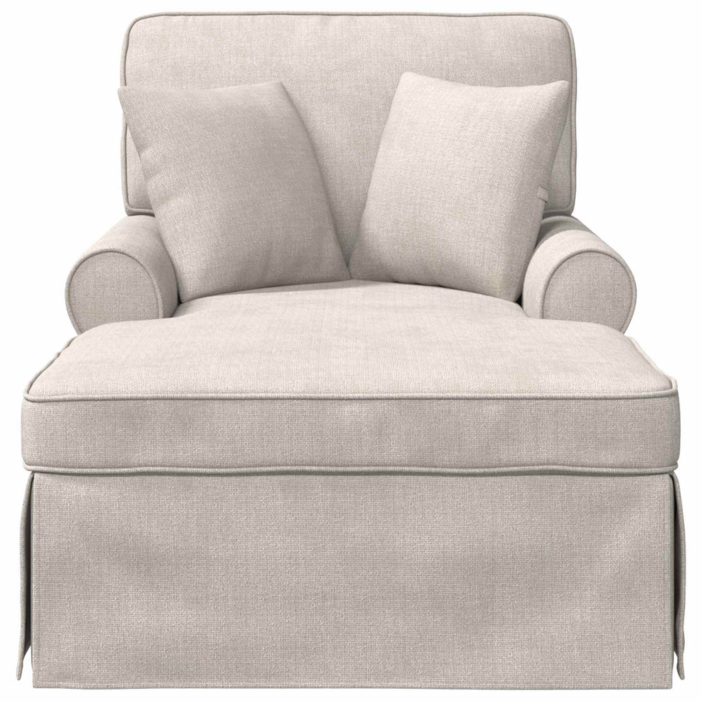 vidaXL Chaise Lounge z Fartuszkiem kremowy 157 x 91 x 91 cm ARES