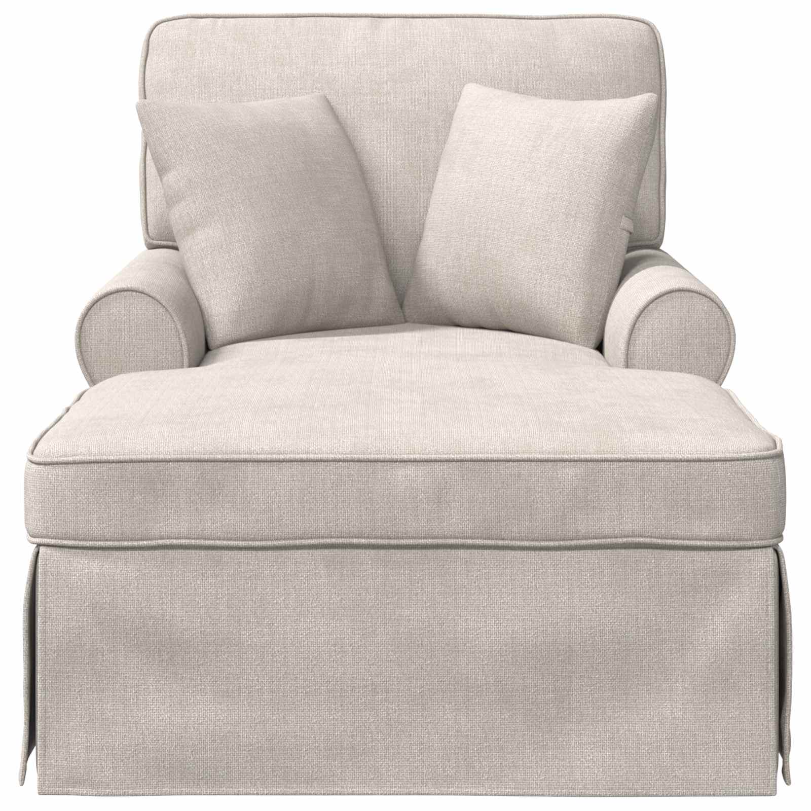 vidaXL Chaise Lounge z Fartuszkiem kremowy 157 x 91 x 91 cm ARES