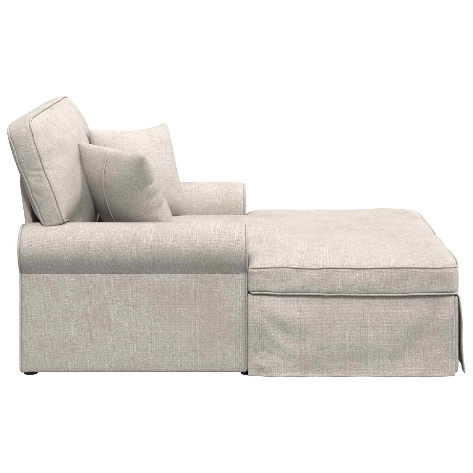vidaXL Chaise Lounge z Fartuszkiem kremowy 157 x 91 x 91 cm ARES