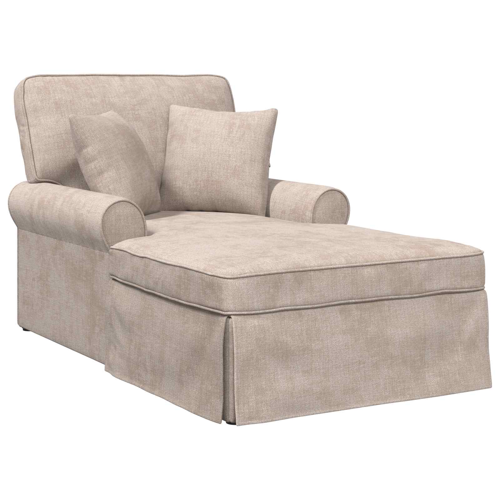 vidaXL Chaise Lounge z Fartuszkiem Beżowy 157 x 91 x 91 cm ARES