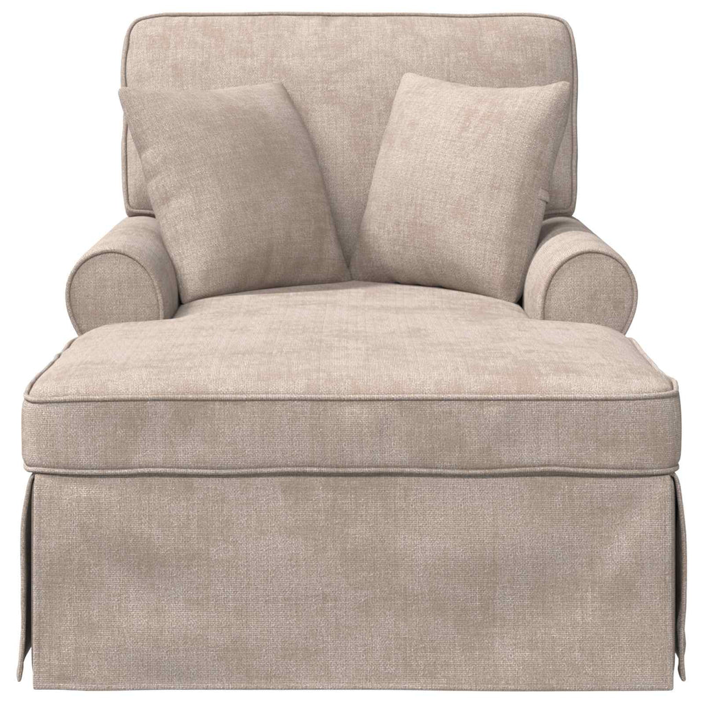 vidaXL Chaise Lounge z Fartuszkiem Beżowy 157 x 91 x 91 cm ARES