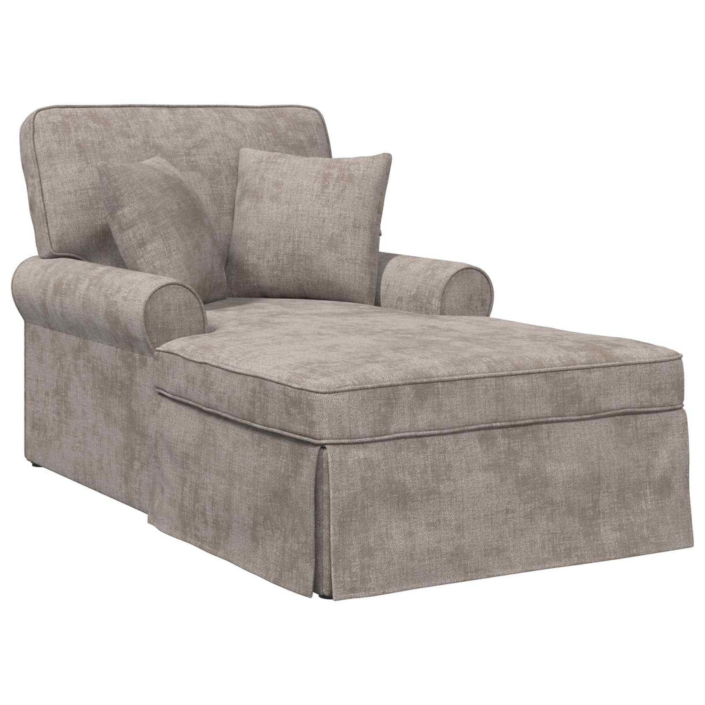 vidaXL Chaise Lounge z Fartuszkiem piaskowy 157 x 91 x 91 cm ARES