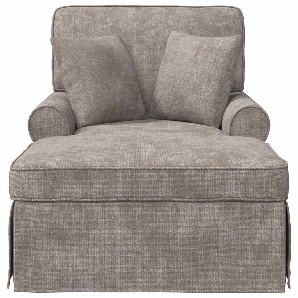 vidaXL Chaise Lounge z Fartuszkiem piaskowy 157 x 91 x 91 cm ARES