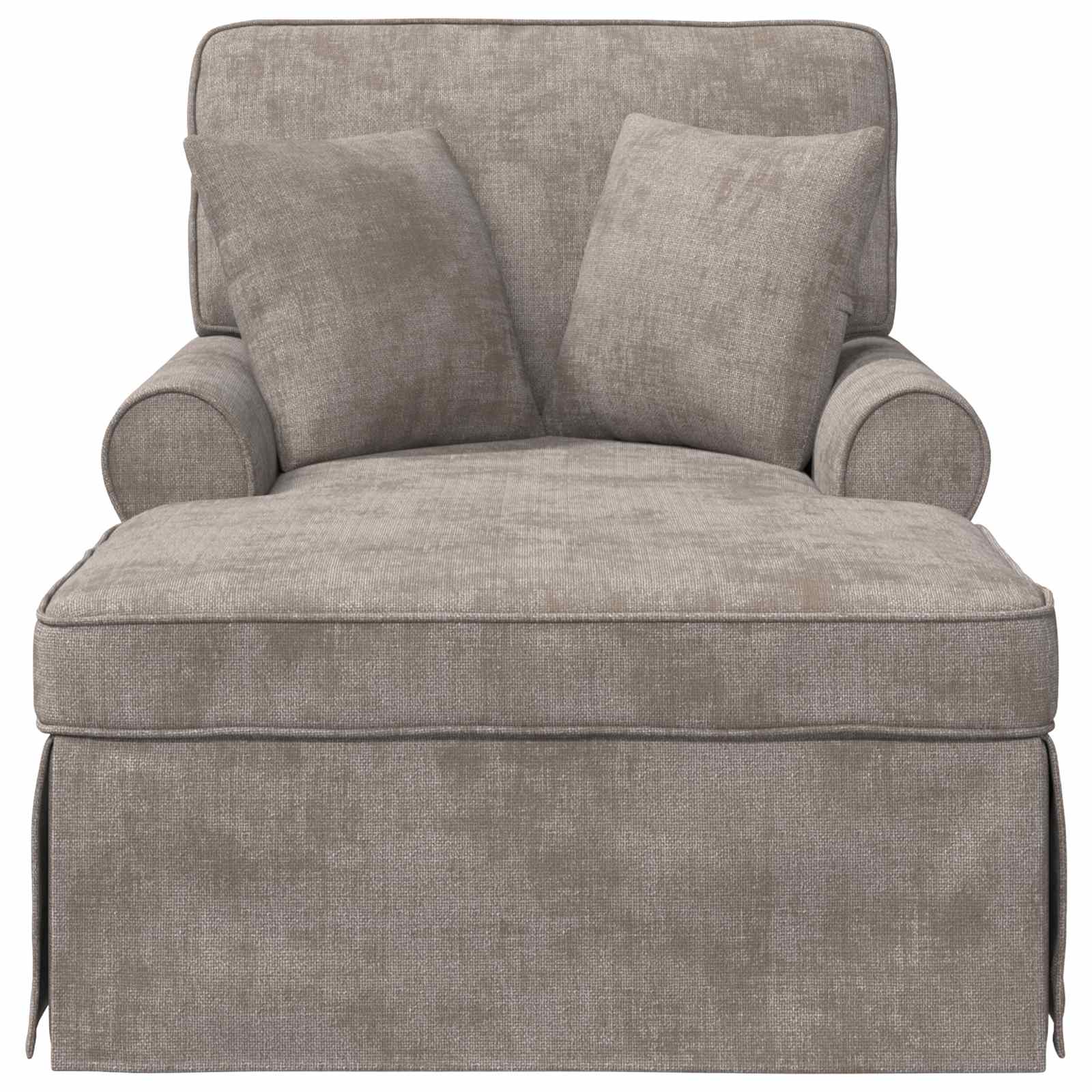 vidaXL Chaise Lounge z Fartuszkiem piaskowy 157 x 91 x 91 cm ARES