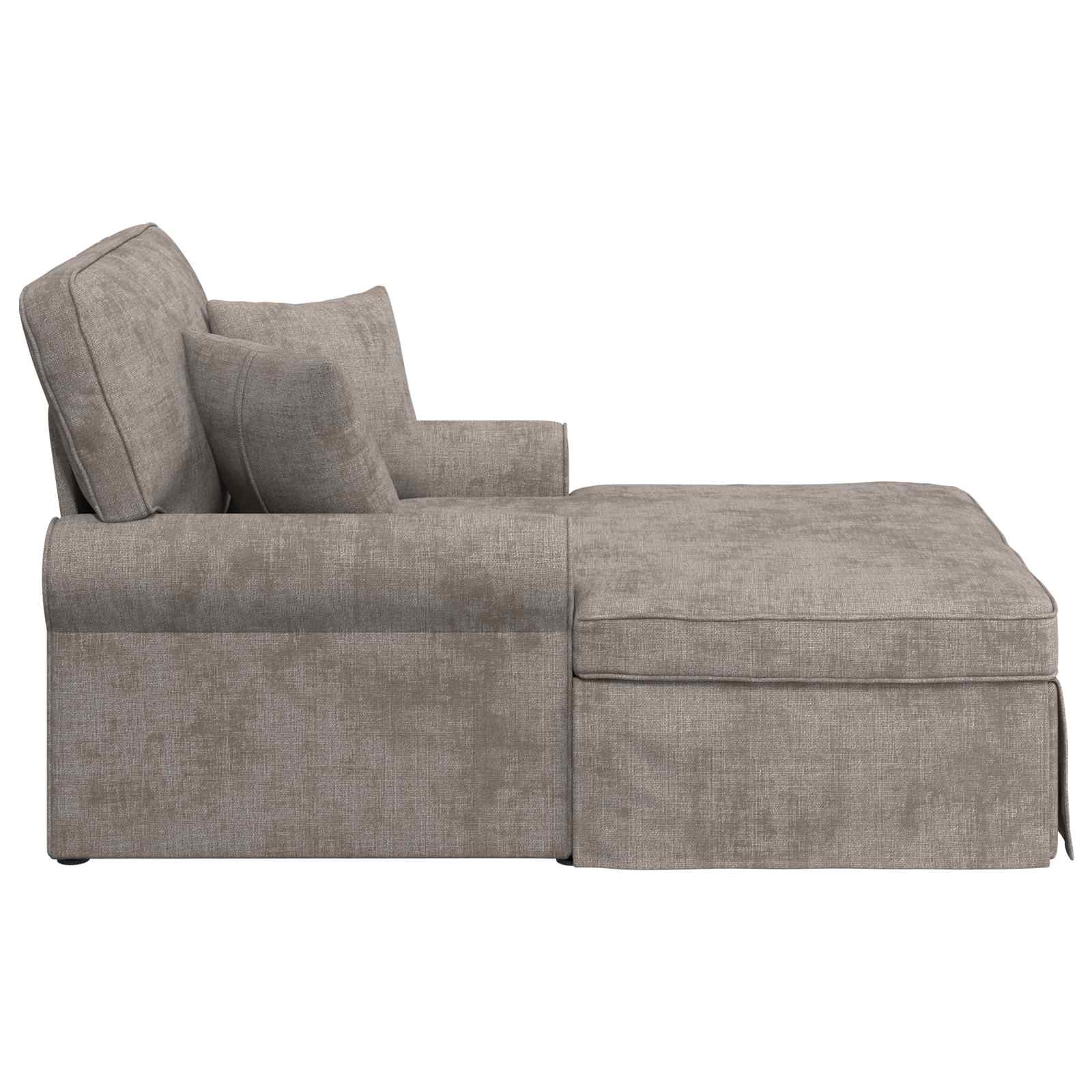 vidaXL Chaise Lounge z Fartuszkiem piaskowy 157 x 91 x 91 cm ARES