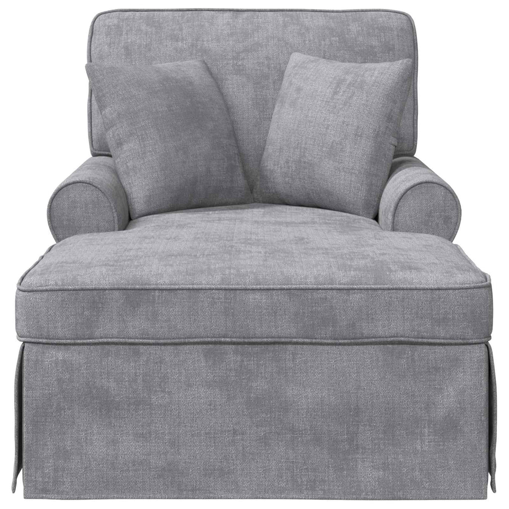 vidaXL Chaise Lounge z Fartuszkiem jasnoszary 157 x 91 x 91 cm ARES