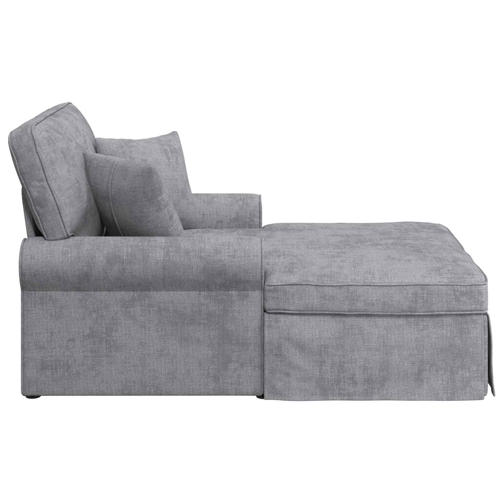 vidaXL Chaise Lounge z Fartuszkiem jasnoszary 157 x 91 x 91 cm ARES