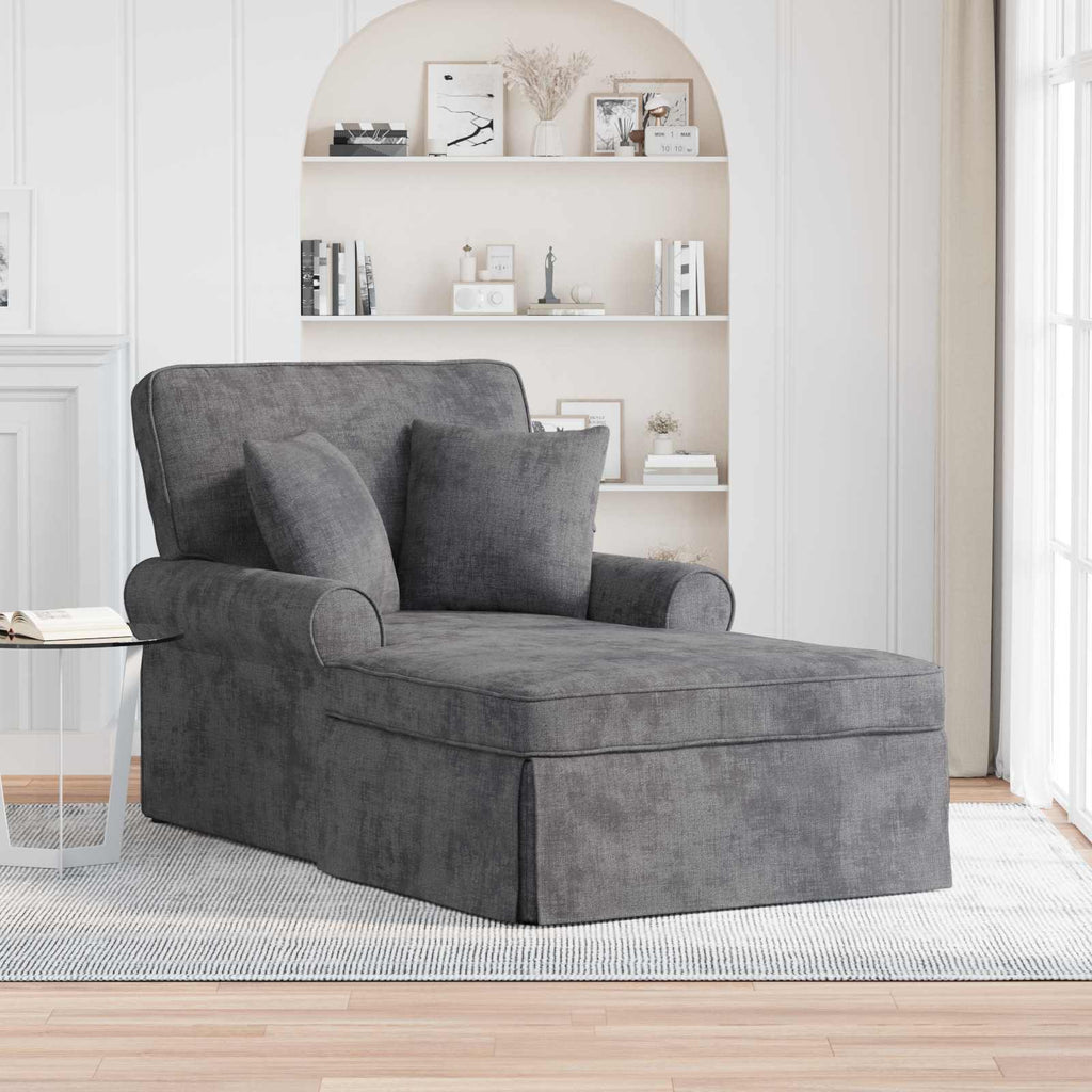 vidaXL Chaise Lounge z Fartuszkiem ciemnoszary 157 x 91 x 91 cm ARES
