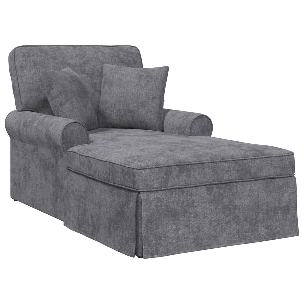 vidaXL Chaise Lounge z Fartuszkiem ciemnoszary 157 x 91 x 91 cm ARES