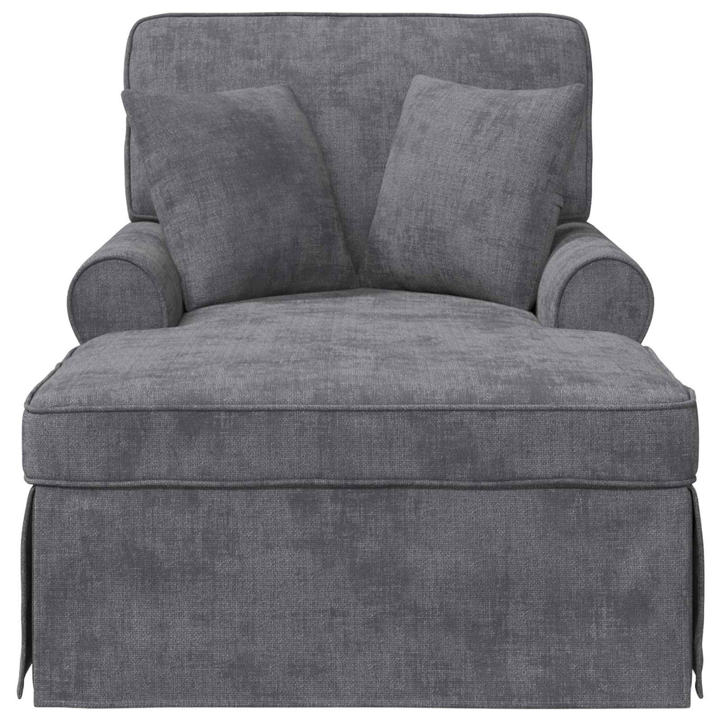 vidaXL Chaise Lounge z Fartuszkiem ciemnoszary 157 x 91 x 91 cm ARES