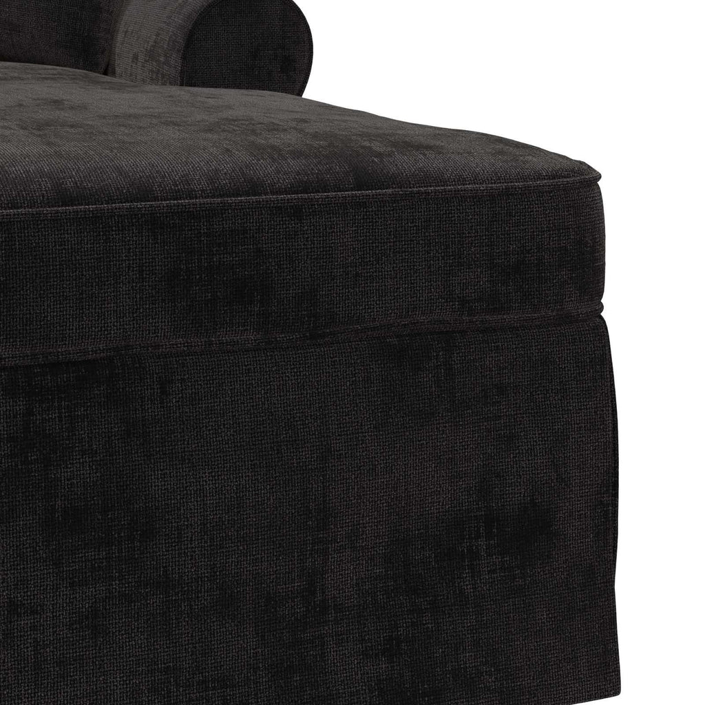vidaXL Chaise Lounge z Fartuszkiem Czarny 157 x 91 x 91 cm ARES