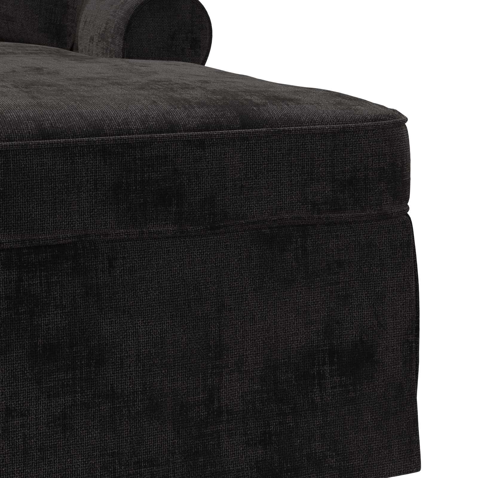 vidaXL Chaise Lounge z Fartuszkiem Czarny 157 x 91 x 91 cm ARES