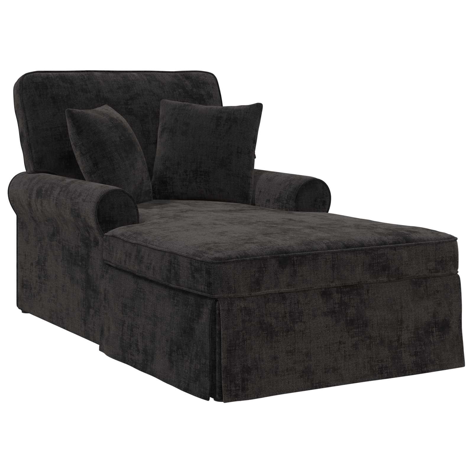 vidaXL Chaise Lounge z Fartuszkiem Czarny 157 x 91 x 91 cm ARES