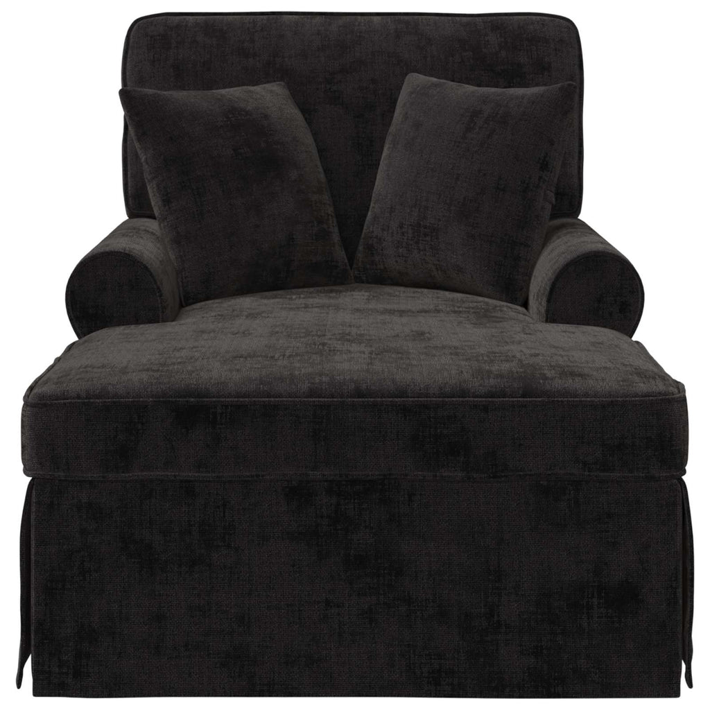 vidaXL Chaise Lounge z Fartuszkiem Czarny 157 x 91 x 91 cm ARES