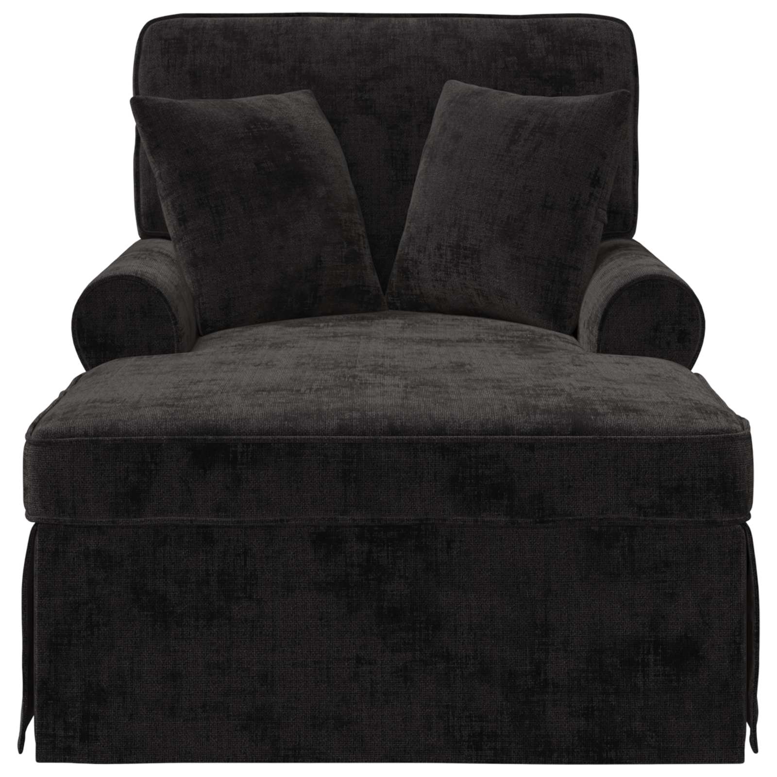 vidaXL Chaise Lounge z Fartuszkiem Czarny 157 x 91 x 91 cm ARES