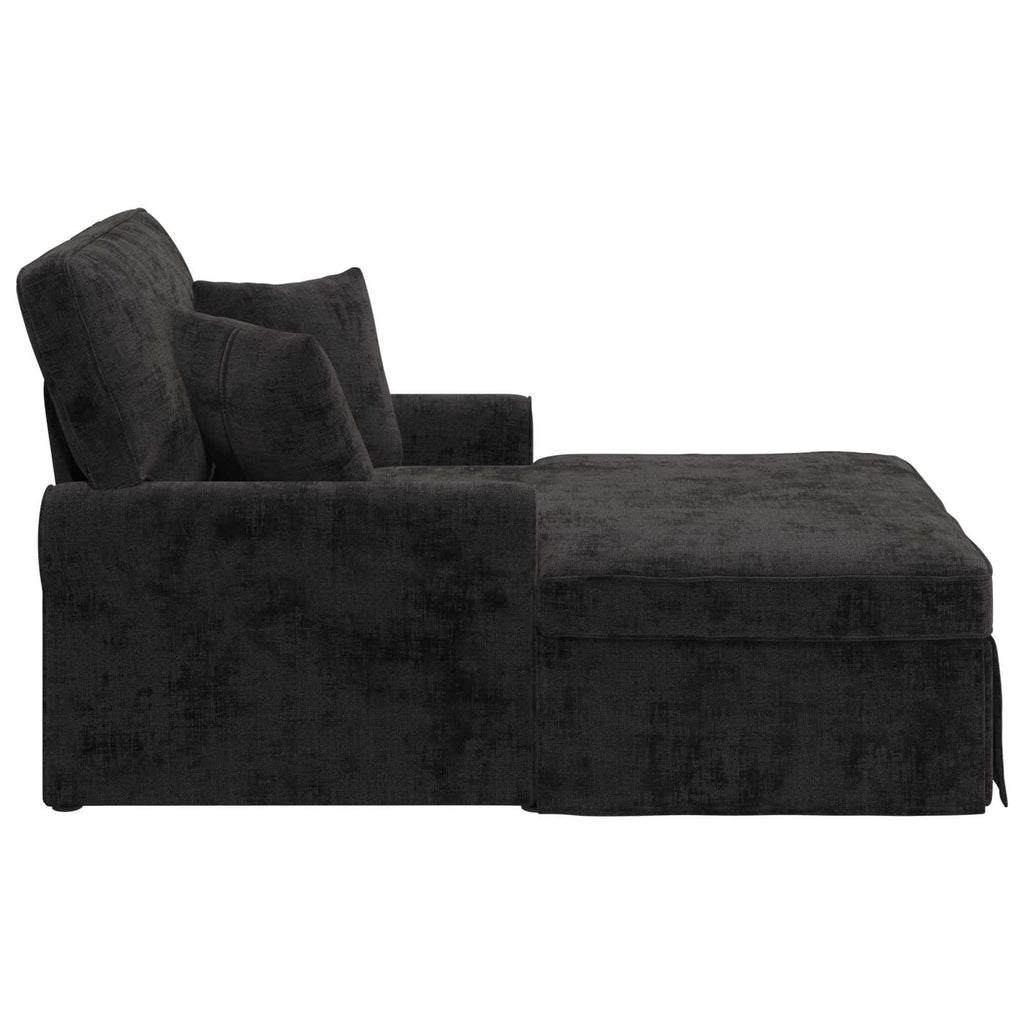 vidaXL Chaise Lounge z Fartuszkiem Czarny 157 x 91 x 91 cm ARES