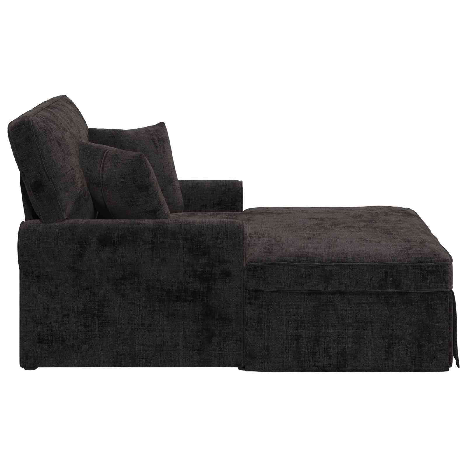 vidaXL Chaise Lounge z Fartuszkiem Czarny 157 x 91 x 91 cm ARES