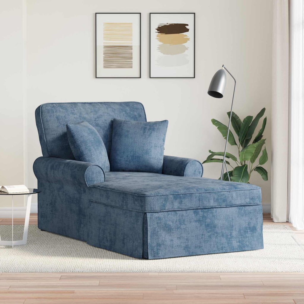 vidaXL Chaise Lounge z Fartuszkiem niebieski 157 x 91 x 91 cm ARES