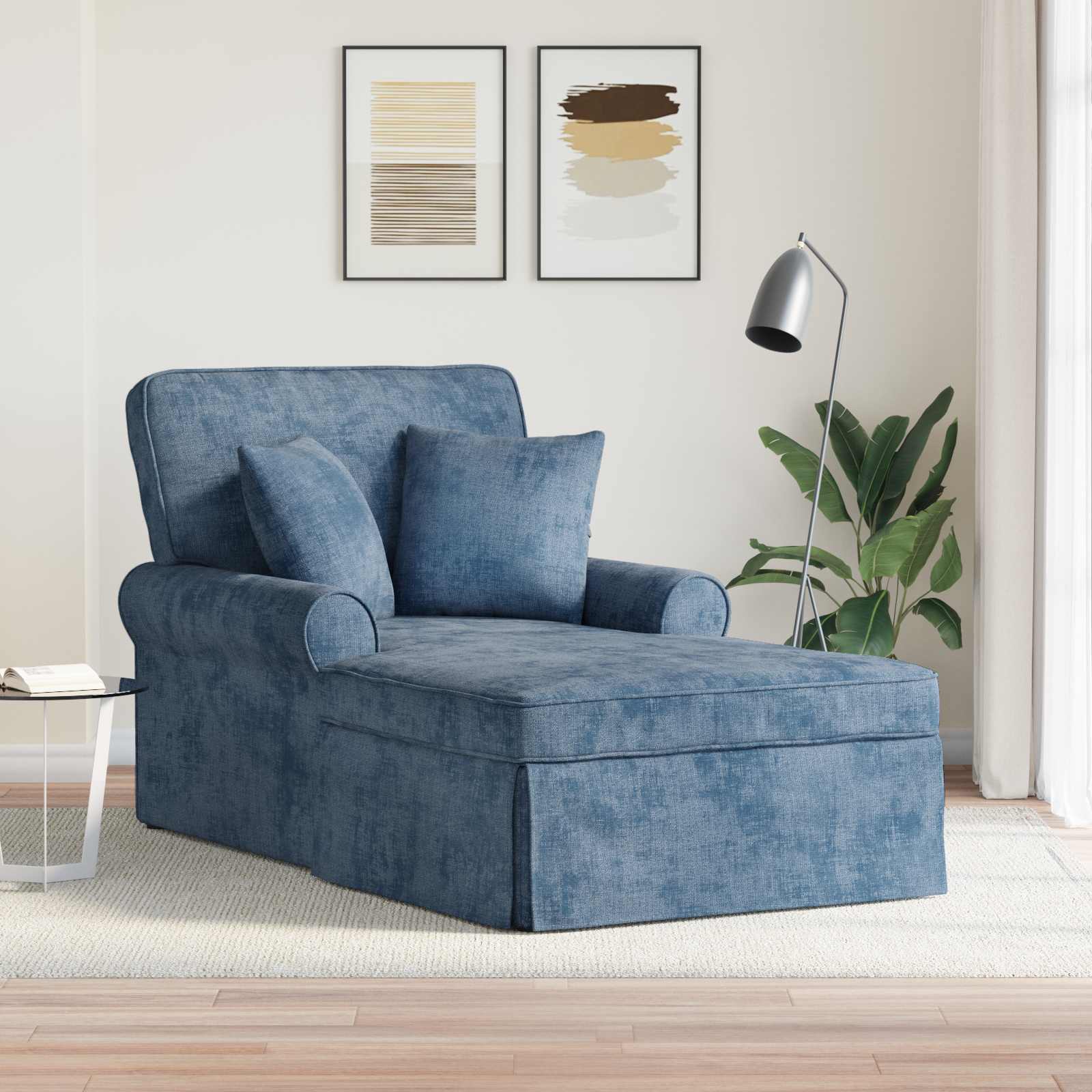 vidaXL Chaise Lounge z Fartuszkiem niebieski 157 x 91 x 91 cm ARES