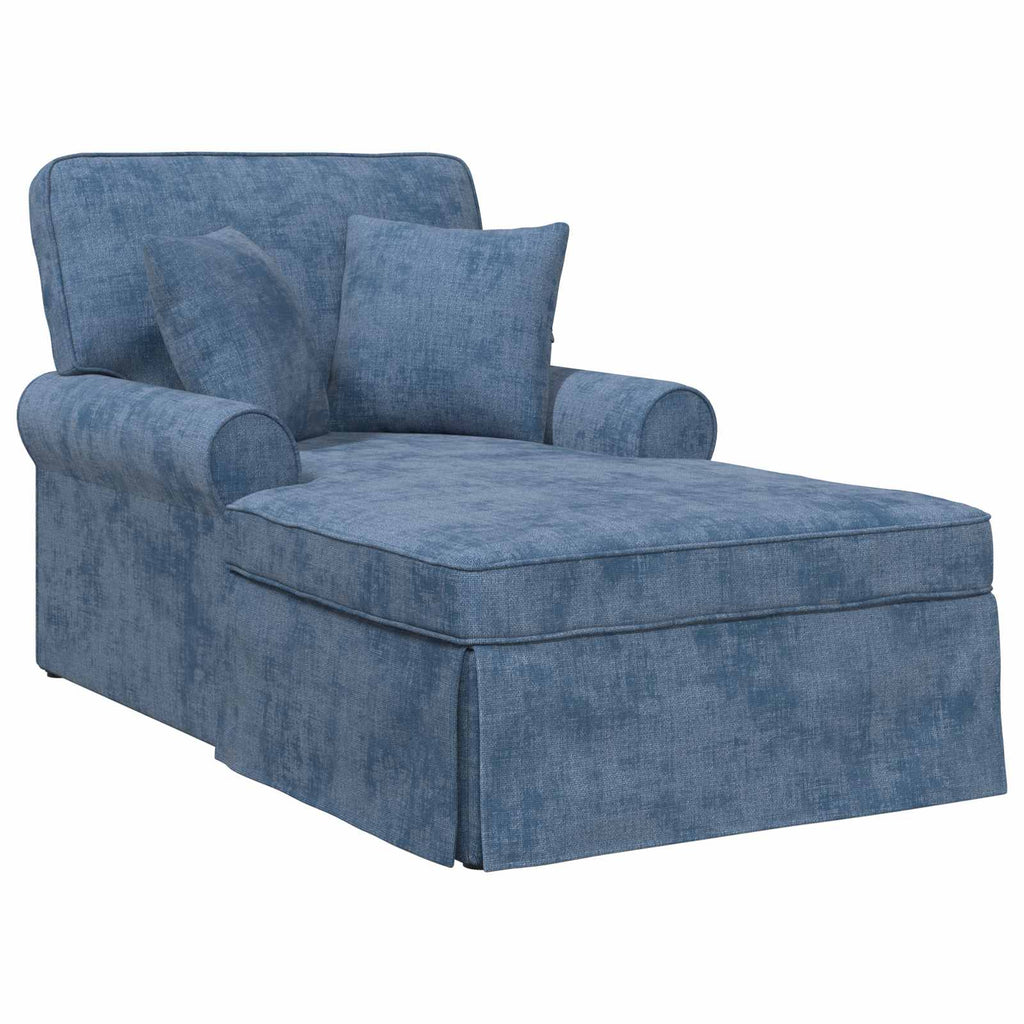 vidaXL Chaise Lounge z Fartuszkiem niebieski 157 x 91 x 91 cm ARES