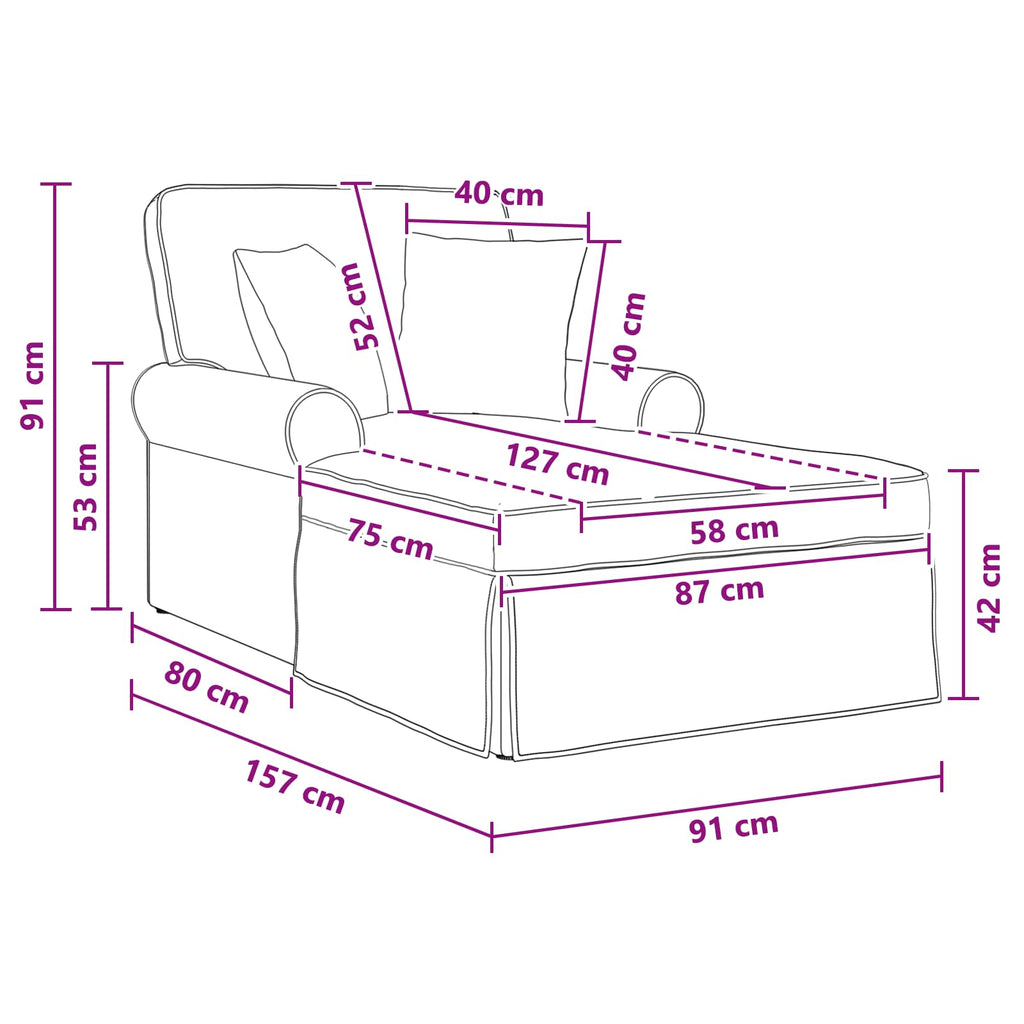 vidaXL Chaise Lounge z Fartuszkiem niebieski 157 x 91 x 91 cm ARES