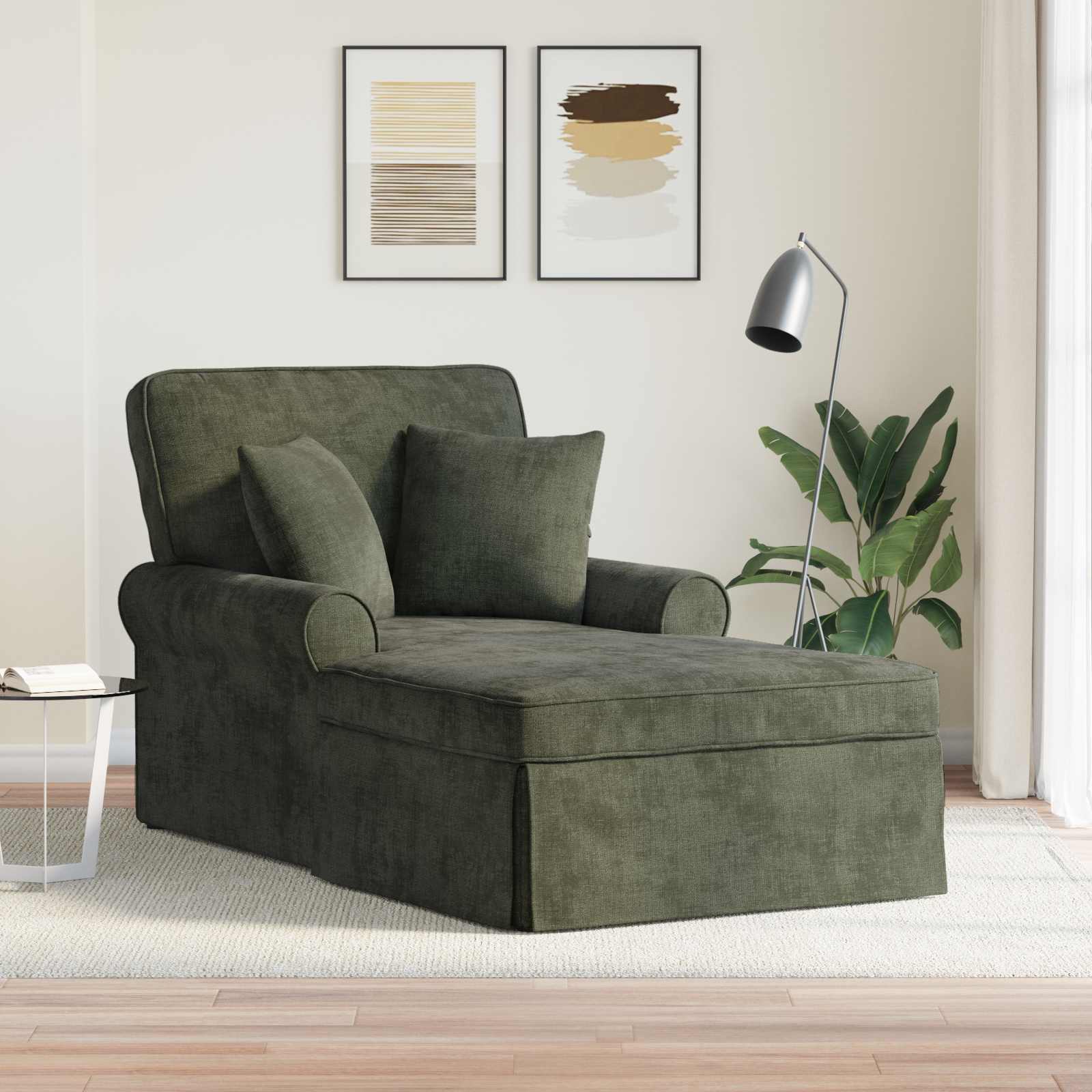 vidaXL Chaise Lounge z Fartuszkiem zielony 157 x 91 x 91 cm ARES