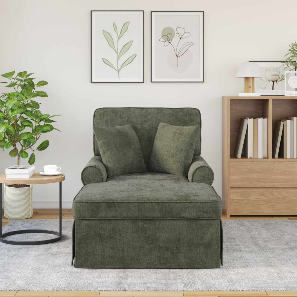 vidaXL Chaise Lounge z Fartuszkiem zielony 157 x 91 x 91 cm ARES