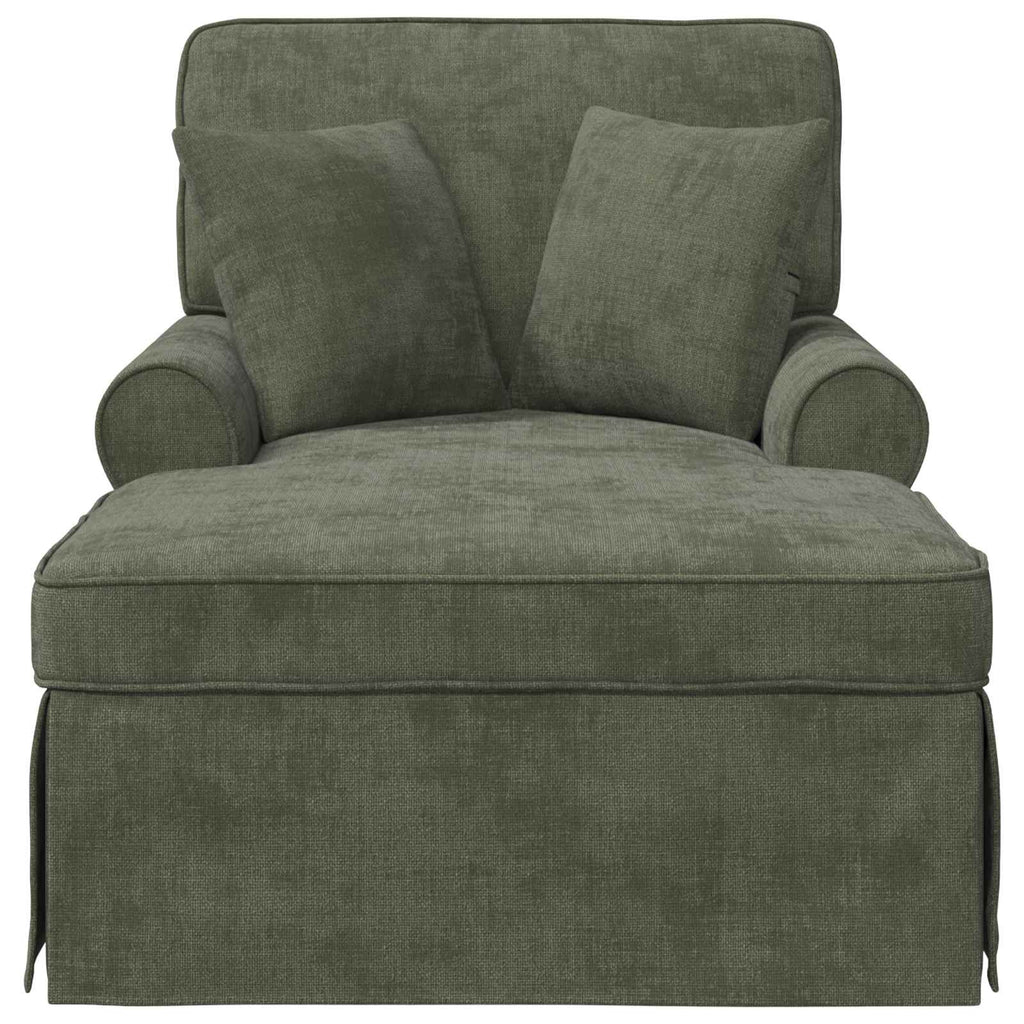 vidaXL Chaise Lounge z Fartuszkiem zielony 157 x 91 x 91 cm ARES