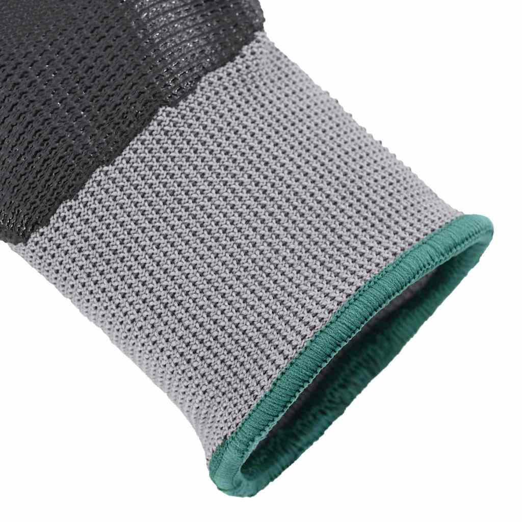 vidaXL Rękawice Robocze 24 pcs Szary i czarny 11 / XXL Poliester