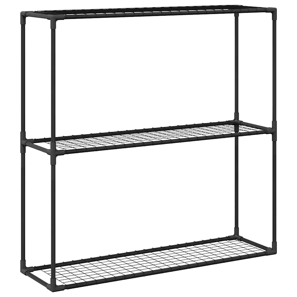 vidaXL 3-poziomowy stojak na rośliny Czarny 100 x 32 x 102 cm Stal