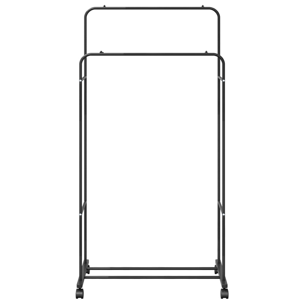 vidaXL Wieszak na Ubrania Gładki Czarny 80 x 53 x 156 cm